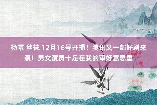 杨幂 丝袜 12月16号开播！腾讯又一部好剧来袭！男女演员十足在我的审好意思里