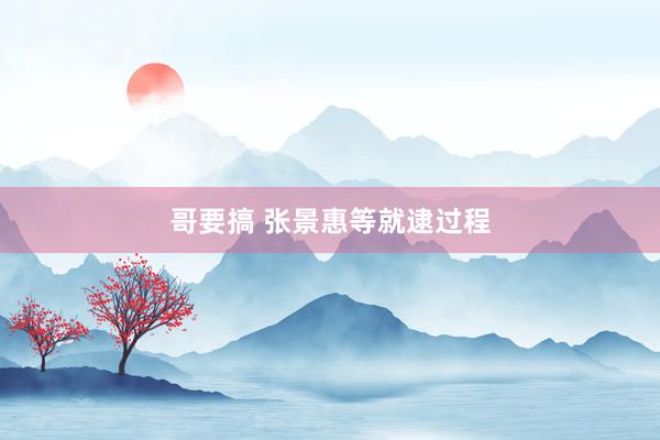 哥要搞 张景惠等就逮过程