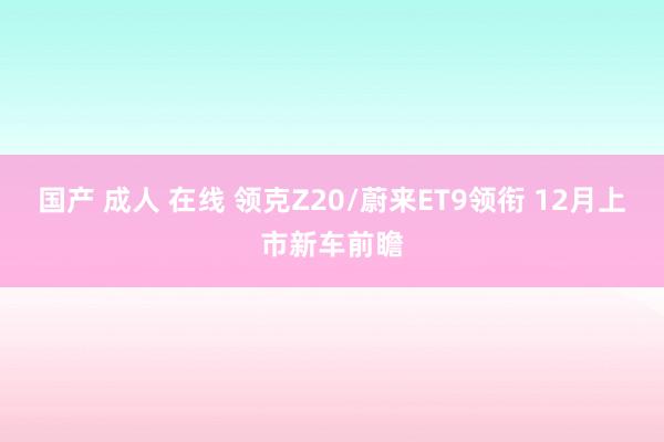 国产 成人 在线 领克Z20/蔚来ET9领衔 12月上市新车前瞻