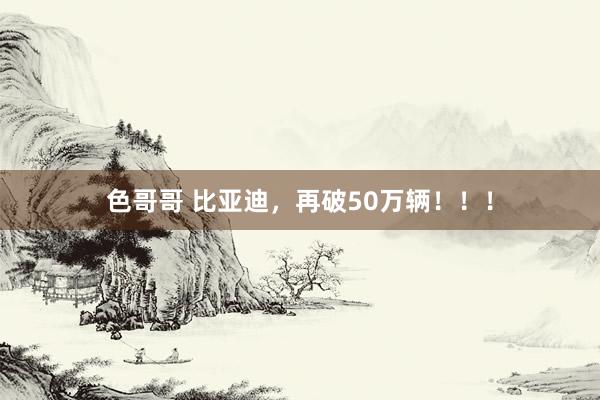 色哥哥 比亚迪，再破50万辆！！！